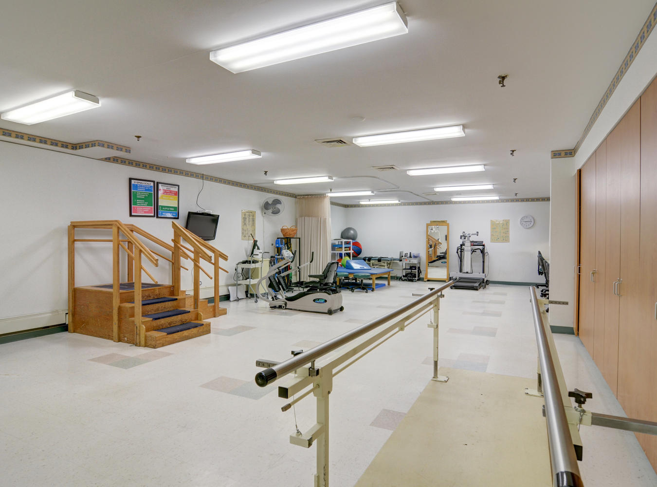 State-of-the-art rehabilitation gym used for physical, occupational, and speech therapy sessions at Optalis Health & Rehabilitation.