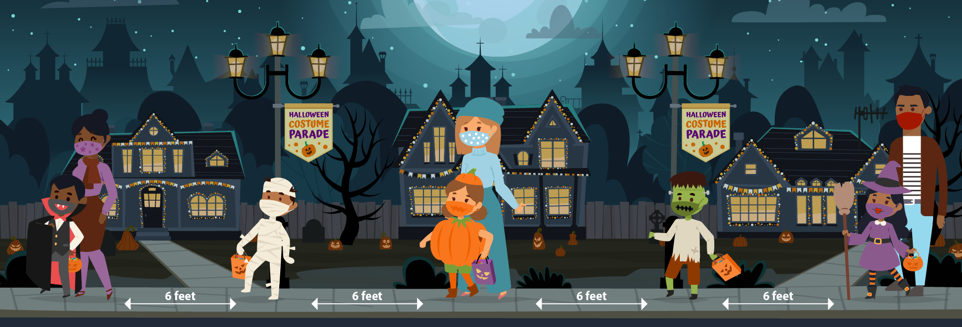 Socially distanced Halloween activities help reduce crowding and keep neighbors safe.
