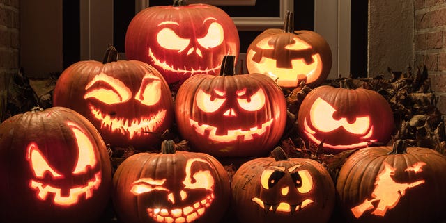 A collection of standout pumpkin carving ideas—from classic jack-o'-lanterns to intricate designs.